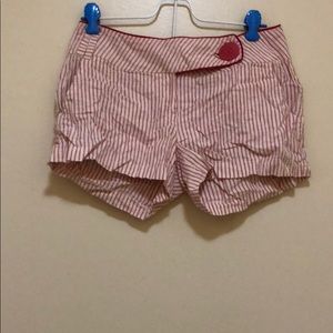Red and white striped shorts